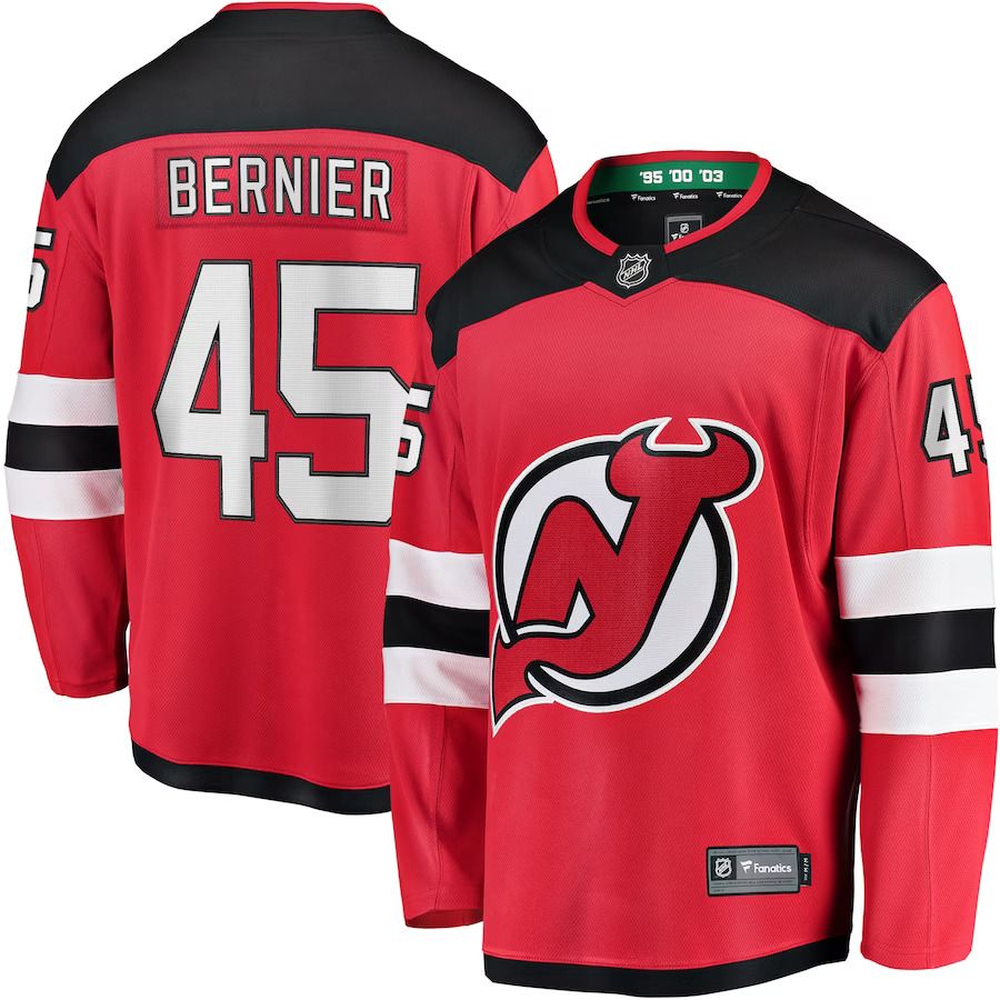 Men New Jersey Devils 45 Jonathan Bernier Fanatics Branded Red Breakaway Player NHL Jersey
